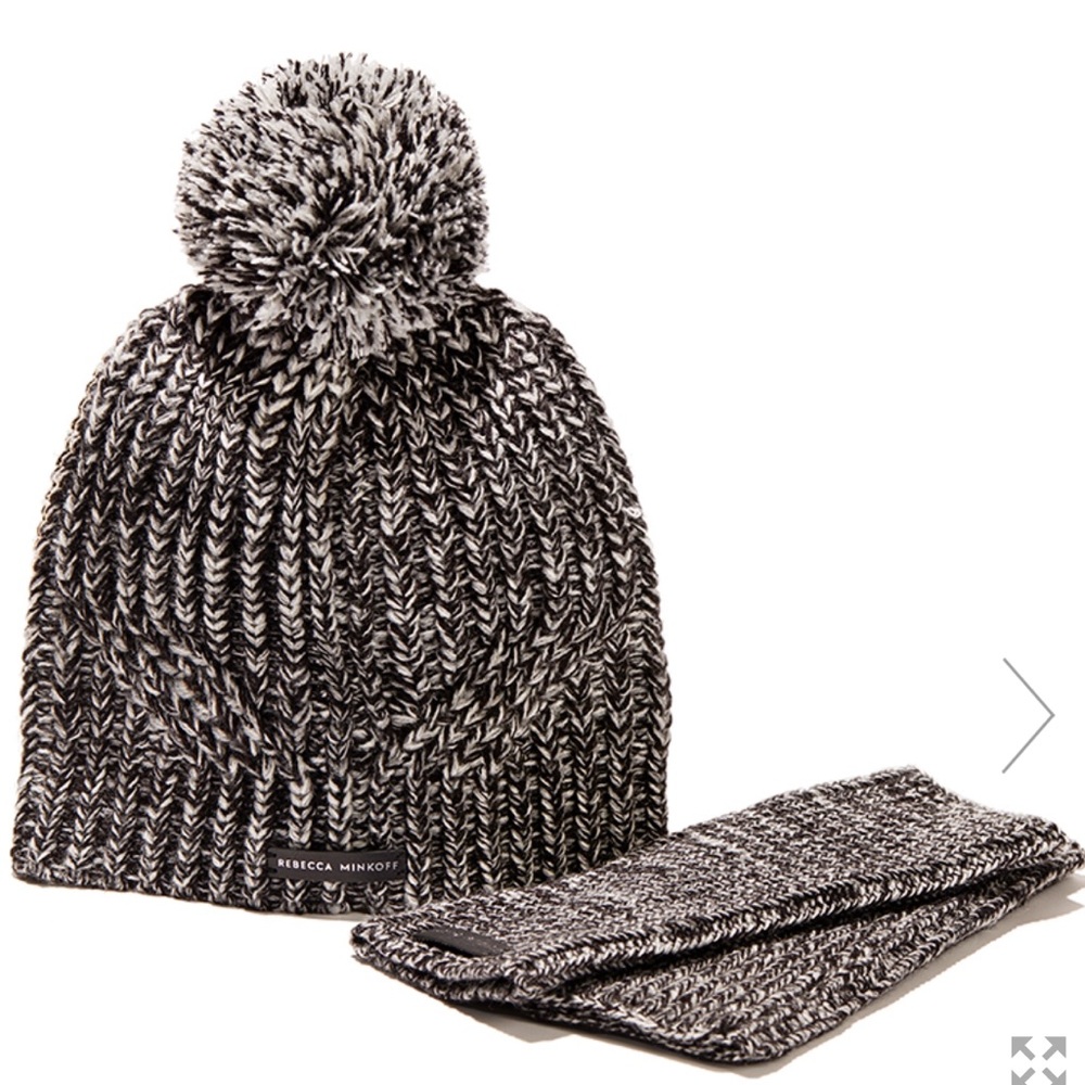 ❄️Rebecca Minkoff Marled Beanie and Arm Warmers